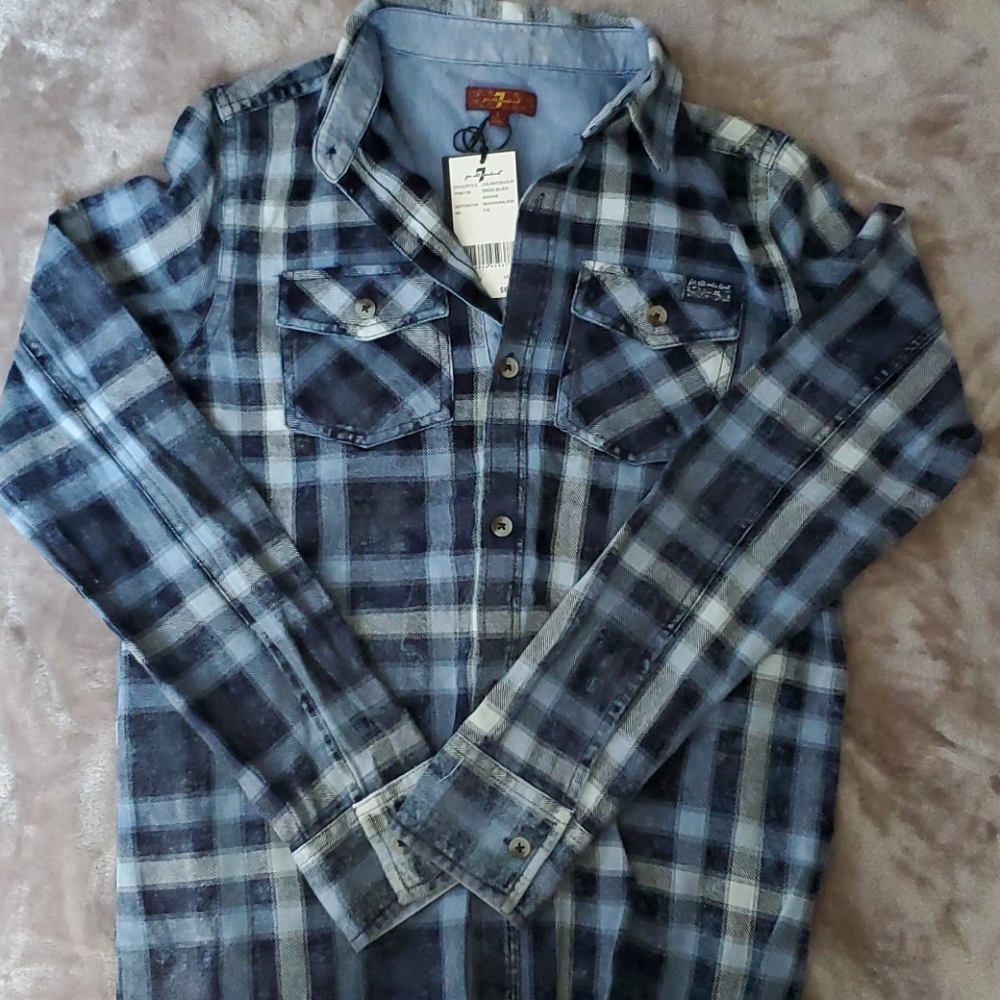 7 for all mankind button down flannel